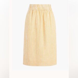 J. Crew Yellow and White Striped Midi Skirt